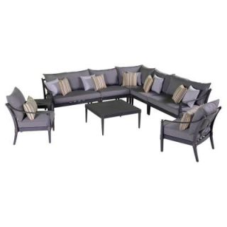RST Brands Astoria 9 Piece Patio Seating Set with Charcoal Grey Cushions OP ALSS9 AST CHR K