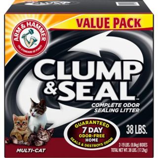 Arm & Hammer Clump & Seal Multi Cat Complete Odor Sealing Cat Litter 2 19 lbs. Boxes