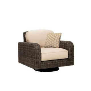 Brown Jordan Northshore Patio Motion Lounge Chair in Harvest with Tessa Barley Throw Pillow    CUSTOM M6061 LS 7