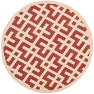 Safavieh Courtyard Red/Bone 6 ft. 7 in. x 6 ft. 7 in. Round Area Rug CY6915 238 7R