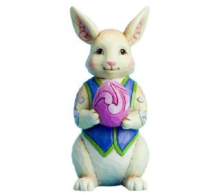 Jim Shore Heartwood Creek Mini Bunny with Egg Figurine —