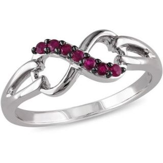 1/7 Carat T.G.W. Ruby Sterling Silver Infinity Ring