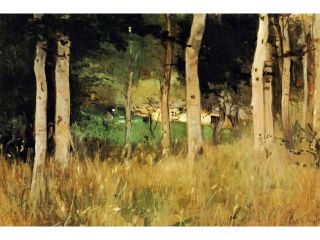 Buy Enlarge 0 587 25253 7C12X18 The Cottage Amongs the Birch Trees  Canvas Size C12X18