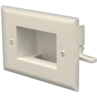 Datacomm Electronics 45 0008 IV Easy Mount Recessed Low Voltage Cable Plate, Ivory