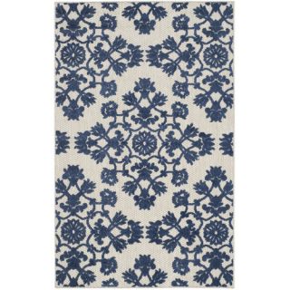 Cottage Light Gray/Royal Blue Indoor/Outdoor Area Rug