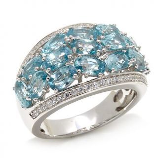 Victoria Wieck 5.7ct White and Blue Zircon Band Ring   7902992