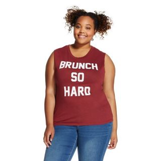 Fifth Sun Brunch So Hard Womens Plus Size Graphic Muscle Red