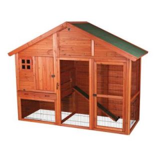 TRIXIE 6.4 ft. x 2.6 ft. x 5 ft. Rabbit Enclosure with Gabled Roof Hutch 62336