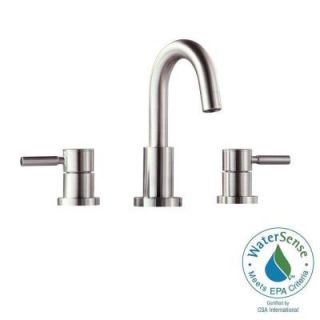 Avanity Positano 8 in. Widespread 2 Handle High Arc Bathroom Faucet in Brushed Nickel with Drain FWS1501BN