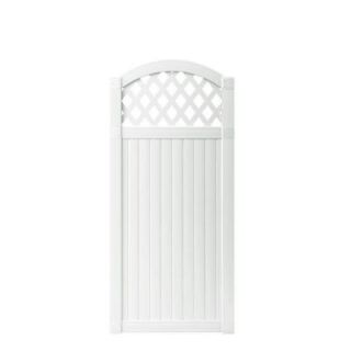Veranda 3.5 ft. W x 6 ft. H White Vinyl Lewiston Arched Lattice Top Fence Gate 181973