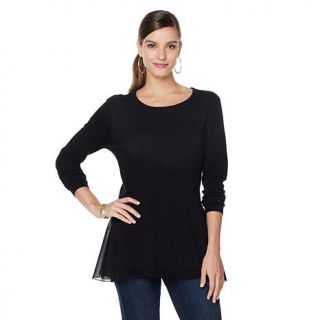 DG2 by Diane Gilman Quad Blend Sweater with Chiffon Insets   7848673