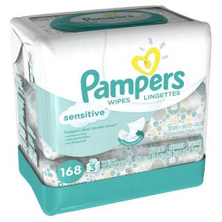 Pampers Sensitive Wipes 3x Travel Pack   168 Count    Procter & Gamble