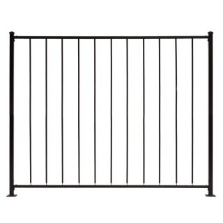 Gilpin Embassy Black Steel Decorative Metal Fence Panel (Common 6 ft x 5 ft; Actual 6 ft x 4.6666 ft)