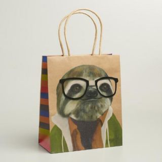 Medium Hipster Sloth Gift Bags, Set of 2