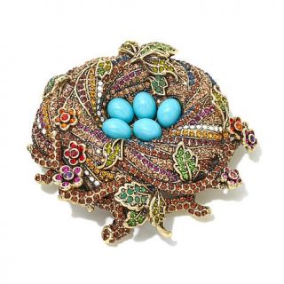 Heidi Daus "On a Lark" Bird's Nest Crystal Pin   8043922