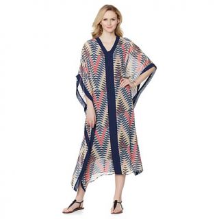 Antthony "Ella" Printed Floor Length Caftan with Slip Dress   7942014