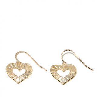 Michael Anthony Jewelry® 10K Yellow Gold Diamond Cut Open Heart Drop Earrin   7950801