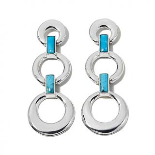 Jay King Turquoise and Sterling Silver Circle Drop Earrings   7807875