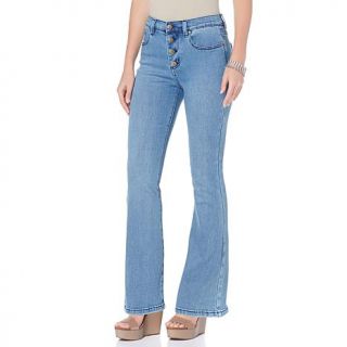 Lyric Culture by Diane Gilman SuperStretch Button Fly Bell Bottom Jean   7755273