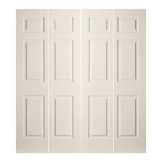 ReliaBilt 48 in x 79 in 6 Panel Hollow Core Molded Composite Interior Bifold Closet Door