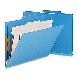 Smead Top Tab Color Classification Folders Letter Size 2 Expansion 1 Divider Blue Box Of 10