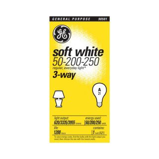 GE 250 Watt A21 Medium Base Soft White 3 Way Incandescent Light Bulb