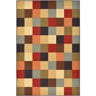 Multicolored Checkered Design Non skid Area Rug (33 x 5)