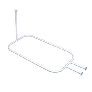Zenna Home Rustproof 46 in. Aluminum Hoop Shaped Shower Rod in White for Standalone Tubs 34941WW