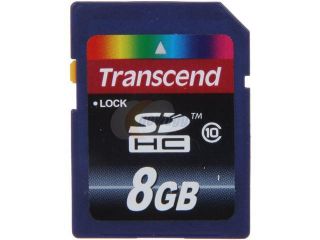 Transcend 8GB Secure Digital High Capacity (SDHC) Flash Card Model TS8GSDHC10