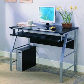 InRoom Designs Computer Desk with Tempered Glass