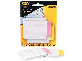 Post it 2200 RY Super Sticky Removable Note Tabs, 3 3/8 x 2 3/4, 25/pad, 2 pads/PK, Red/Yellow