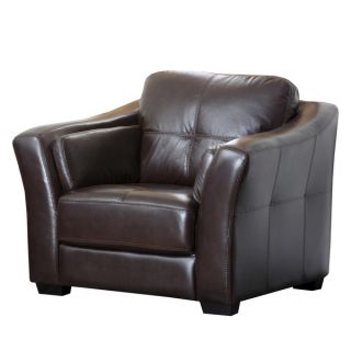 ABBYSON LIVING Torrance Top Grain Dark Brown Leather Armchair