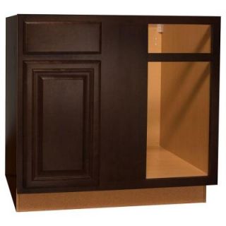 Hampton Bay 36x34.5x24 in. Cambria Blind Base Corner Cabinet in Java KBBC45 CJM