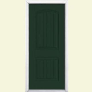 Masonite 32 in. x 80 in. Cheyenne 2 Panel Painted Smooth Fiberglass Prehung Front Door with No Brickmold 37499