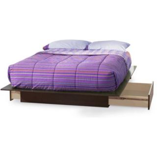 South Shore SoHo Full/Queen Platform Bed with 2 Storage Drawers, Chocolate