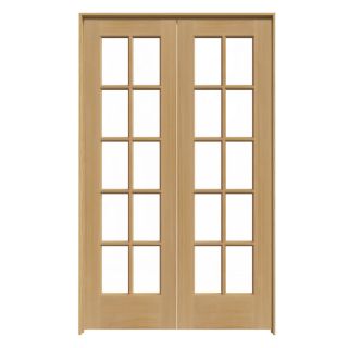 ReliaBilt Prehung Solid Core 10 Lite Pine French Interior Door (Common 48 in x 80 in; Actual 49.75 in x 81.5 in)