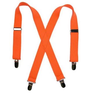 CTM&#174; Kids Elastic Clip End 1 Inch Neon Suspenders, Orange