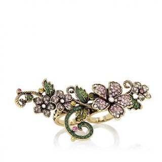 Heidi Daus "Fairytale Forest" Crystal Accented 2 Finger Ring   7684527