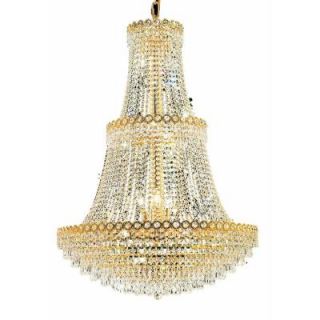 Elegant Lighting 17 Light Gold Chandelier with Clear Crystal EL1902G30G/RC