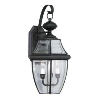 Talista 2 Light Outdoor Black Wall Lantern with Clear Beveled Glass CLI FRT1301 02 04