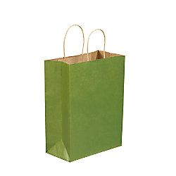 Partners Brand Green Tea Tinted Shopping Bags 10 x 5 x 13  Case of 250