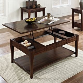 Steve Silver Company Crestline Lift Top Cocktail Table with Casters in Distressed Walnut   CL200CL