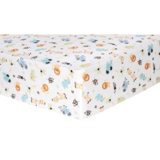 Trend Lab Jungle Friends Deluxe Flannel Fitted Crib Sheet   17468231