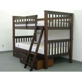 Bedz King Twin Over Twin Bunk Bed with Drawer