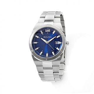 Bulova Men's Stainless Steel Blue Dial Dress Watch   7734821