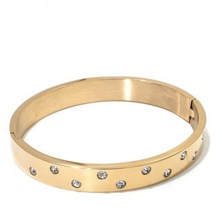 Emma Skye Jewelry Designs Inlay Crystal Hinged Stainless Steel Bangle Bracelet   7971728