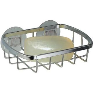InterDesign Suction Bar Soap Holder for Bathroom Shower, Chrome/Stainless Steel