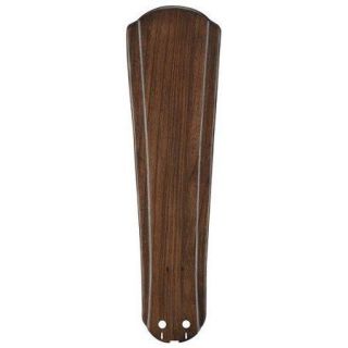 Raised Contour Carved Wood 22in. Walnut Finish Ceiling Fan Blades   Set of 5