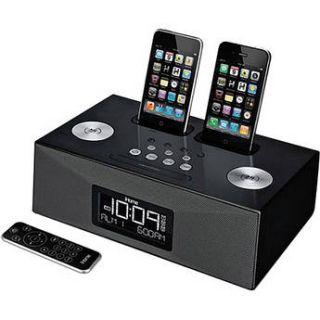 iHome iP86 Dual Dock Alarm Clock Radio for iPhone/iPod IP86BZC