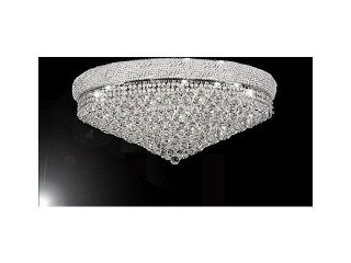 Flush French Empire Crystal Chandelier Chandeliers H17" X W36"   Perfect For An Entryway Or Foyer!